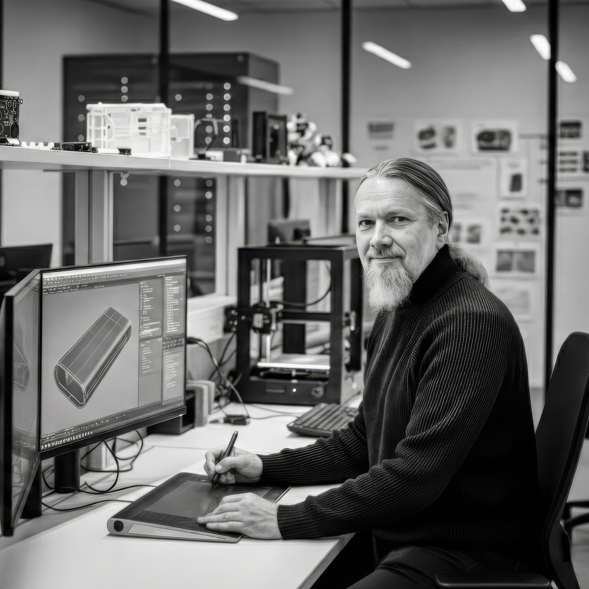 Founder and Product Architect Craig Anthony Perkins in the genshi.lab design lab
